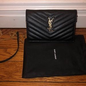 YSL MONOGRAM ENVELOPE CLUTCH